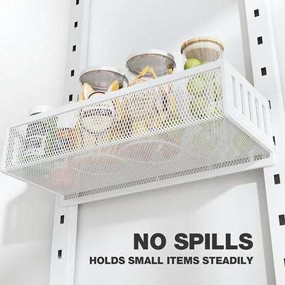 Pantry Door Organizers and Storage, 6-Tier Large Metal Heavy-Duty Frame Over the Door Spice Rack, 2 in 1 Wall-Mounted or Hanging shelf for Kitchen, Bathroom, Laundry Room, Bedroom, Closet &Nursery