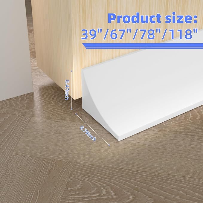 118 Inch Shower Threshold Water Dam Barrier,Shower Dam Water Stopper for Bottom of Frameless Shower Door,Silicone Sink Splash Guard for Kitchen Bathroom,Corner Shower Water Guard for Bathtub(White)
