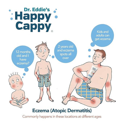 Happy Cappy Medicated and Daily Shampoo and Beanie Brush Bundle - Baby Dandruff Shampoo, Cradle Cap Brush for Babies, Toddlers, Helps Cradle Cap and Seborrheic Dermatitis, Fragrance-Free - 3 Pieces