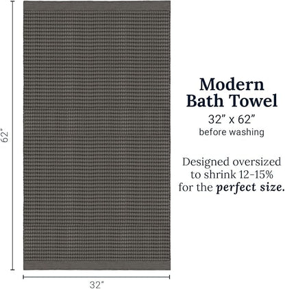 GILDEN TREE Waffle Towels for Bathroom Luxury 100% Cotton Bath Towels, Quick Dry Towel, Thin Super Absorbent Lint Free Shower Towels, Bath Towels Set of 2, Modern Style (Stone)