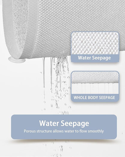 Mecko Non Slip Shower Mats,17x30 Inch,Anti-Slip Bathtub Mats with Suction Cups for Bathroom, Foot Scrubber Loofah Bath Mats for Shower, Quick Drying Shower Stall Mats for Wet Areas (White)