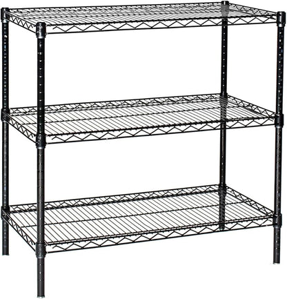 Omega 14" Deep x 72" Wide x 36" High 3 Tier Black Starter Shelving Unit