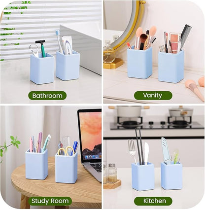 Luxspire Toothbrush Holders, 2 PCS Diatomite Toothbrush Cups, Fast Drying Toothbrush Holders for Bathroom, Toothpaste Holder for Bathroom Countertop, Blue