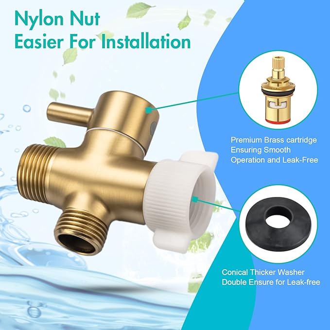 BARROCK Handheld Bidet Sprayer for Toilet, 2 Pack Bidets Faucet for Existing Toilets Cloth Diaper Jet Sprayer, Stainless Steel Muslim Shower Brushed Gold Bidet Attachment Set for Baby/Feminine Wash