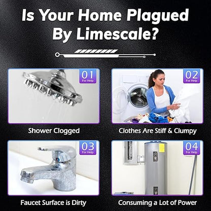 Salt Free Water Descaler, Water Heater Softener, Prevent Scale Buildup On Water Heaters, Faucet, Smart Toilet & Washer, Scale Inhibitor Inline System, 3-Year Durability, 1/2" Connector