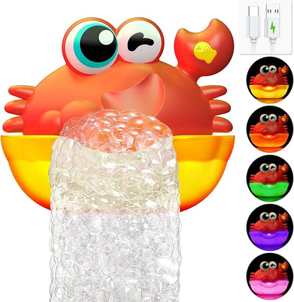 Bath Toys for Kids Ages 1-3,Light Up Baby Bath Toys Crab Bubble Maker with Colourful Light Toddler Bathtub Birthday Gifts Christmas Stocking Stuffers for Boys Girls Aged 1-3 2-4 3-5