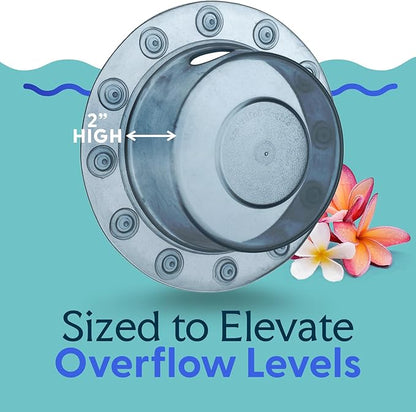 SlipX Solutions Bottomless Bath | Overflow Drain Cover for Tub | Best Gifts for Mom, Spa & Bath Accessories | Drain Block, Water Stopper Plug | Bath Essentials for Women | 4" Diameter, Dusty Blue