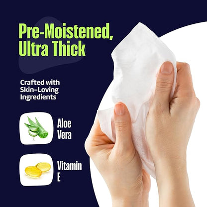 Adult Wipes for Elderly 1 Pack - Hospital Grade Extra Large Extra Thick Disposable Washcloths for Adult No-Rinse Bathing & Shower Alternative - Fragrance-Free XXL