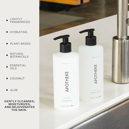 APOTHEKE Liquid Hand Soap, Canvas - 10 Fl Oz Hydrating Handsoap with Premium Fragrance Oils Gently Cleanses, Moisturizes & Rejuvenates Skin - Scented Hand Wash for Kitchen & Bathroom