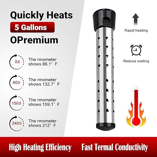 Immersion Water Heater,Anti-scalding Bucket Heater with Stainless Steel Guard Heat 5 Gallons of Water in Minutes,Electric Pool Water Heater for Above Ground Pool Bathtub,Camping