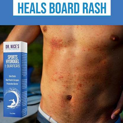 Dr. Nice's Sports Hydrogel - for Surfers | for Protective Barrier for Skin Chafe, Reef Rash & Scrapes | Gel Provides Cooling Sensation and Calms Skin Irritation