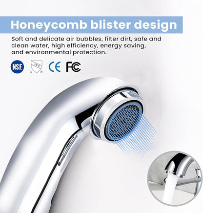 Touchless Bathroom Faucet for 3 Holes with 3 Handles, Controlling Temperature & Adjustable Water Flow, Short & Long Induction Modes, Auto Motion Sensor Chromed Bathroom Faucet Set 29180