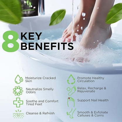 Tea Tree Oil Foot Soak with Epsom Salt - Made in USA - 16 Ounces