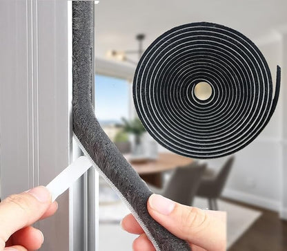 Door Brush Weather Stripping for Sliding Windows Exterior Doors Frame Side,Pile Self Adhesive Weatherstrip Seal Strip Soundproof Sealer Draft Stoppers(33ft 0.35''Wide x 0.2''Thick, Black)