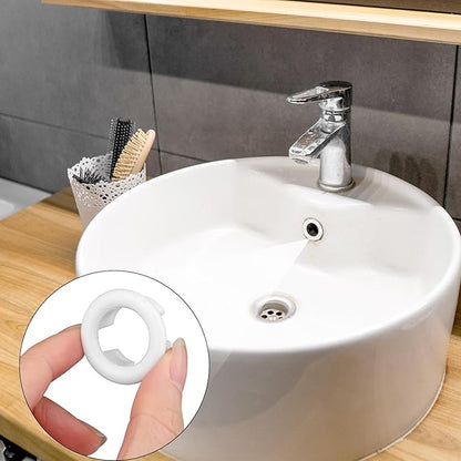 10pcs Chrome Sink Overflow Ring, Bathroom Sink Overflow Trim Ring Hole Cover Insert Cap for Basin Vanity & Ceramic Sinks Easy Tool-Free Installation