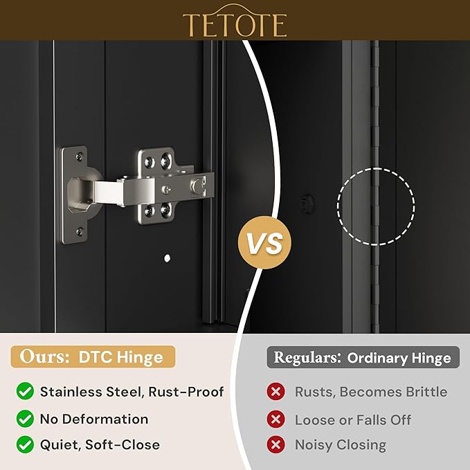 TETOTE Brushed Nickel 16" x 24" Recessed Medicine Cabinet Bathroom Mirror with Storage Medicine Cabinet with Beveled Frame Adjustable Shelves Wall-Mounted
