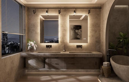TETOTE 24 x 36 Inch LED Backlit Bathroom Mirror with Lights, 3Color White/Warm/Natural, Anti-Fog Lighted Mirror,Dimmable,Vanity Mirror,Wall Mounted