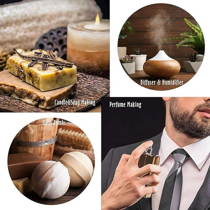 Fragrance Oil, MitFlor Men's Club Fragrance Gift Set, Premium Essential Oils for Home Diffusers, Soap Candle Making Scents, Scented Oils Gift Set for Men, 10ml x 6