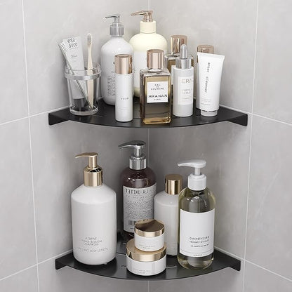 2 Pack Corner Shower Shelves Load Capacity 40 lbs 304 Stainless Steel Shower Corner Shelf Will not Rust 8in Shower Shelf for Inside Shower Matte Black Drilling Installation