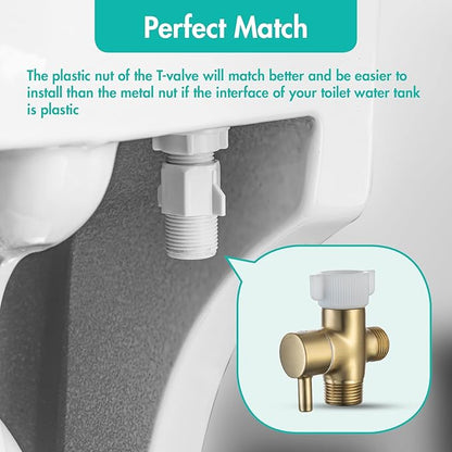 BARROCK Handheld Bidet Sprayer for Toilet, 2 Pack Bidets Faucet for Existing Toilets Cloth Diaper Jet Sprayer, Stainless Steel Muslim Shower Brushed Gold Bidet Attachment Set for Baby/Feminine Wash