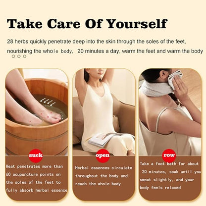 30 Pack Herbal Foot Soak Bags -Natural Ginger Mugwort Foot Detox Soak ,Body care herbal package Soothes Tired ,Chinese Herbal Foot Bath Spa Gift for Men & Women艾草生姜中药泡脚包 (32 Ounce (Pack of 1), 28)