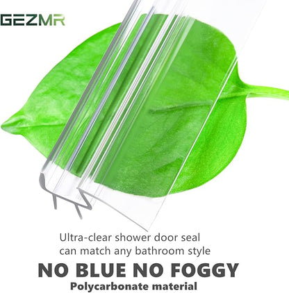 2-Pack Ultra Clear Shower Door Bottom Seal (5/16'' X 39'', Polycarbonate) Frameless Glass Shower Door Sweep Seal Strip - Stop Leaks and Create a Water Barrier