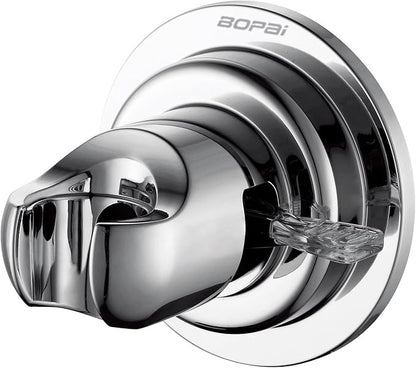 BOPai Suction Cup Shower Head Holder for Handheld Shower – No Drill, For Smooth Surfaces Only, Vertical Mount Only, Chrome