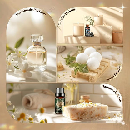 Hotel Diffuser Oils Gift Set,6x10M Luxury Essential Oil for Diffuser, Fragrance Oil Blend Hotel Scent for Soap & Candle Making