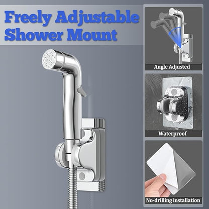 Dog Shower Sprayer Attachment, YDmeet 100 Inch Dog Washing Hose for Fast and Clean Pet Showering, Multifunctional Wand with Turn Off, Brass 3 Way Diverter, No Drill Holder, Chrome