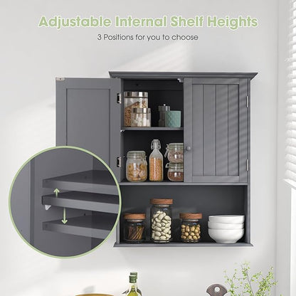 Safeplus 28" H x 23.5" W Wall Mount Medicine Cabinets with Adjustable Shelf and 2-Door for Bathroom Laundry Living Room