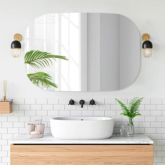VASUHOME Frameless Bathroom Mirror, 24 x 36 Inch Wall Vanity Mirror, Large Wall Mounted Mirrors for Bathroom, Living Room, Bedroom