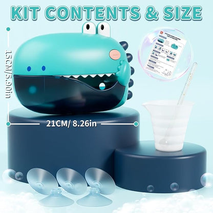 Lehoo Castle Toddler Bath Toys, Bath Bubble Machine, Dinosaur Bath Toys for Kids Ages 1-3, Bubble Maker for Bathtub, Toys for Boys Girls