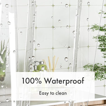 Amazer Extra Long Shower Curtain Liner 72 x 84 Clear Shower Liner Medium Weight PEVA Waterproof Inside Shower Curtains for Bathroom with 3 Magnets and Rustproof Grommets