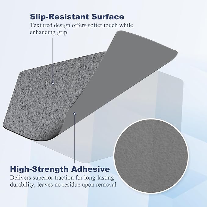 28 PCS Shower Floor Non Slip Stickers with Strong Adhesive, Invisible & Durable Anti Slip Shower Stickers with Scraper for Bath Tub, Pools and Stairs(Grey,Hexagon)