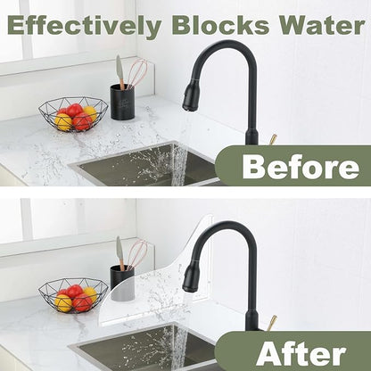 TheBlackSpot Shower Splash Guard for Bathtub, Bathroom Shower Corner Water Guards to Keep Water in for Bath Tub, Waterproof Self-Adhesive Upgrade 9.25 x 11.25 inches - 2 Pack