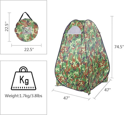 Pop Up Privacy Shower Tent,Portable Outdoor Bathroom Toilet Changing Dressing Room,Instant Rain Shelter for Camping & Beach,Lightweight & Sturdy, Easy Set Up, Foldable, with Carry Bag (Camouflage)