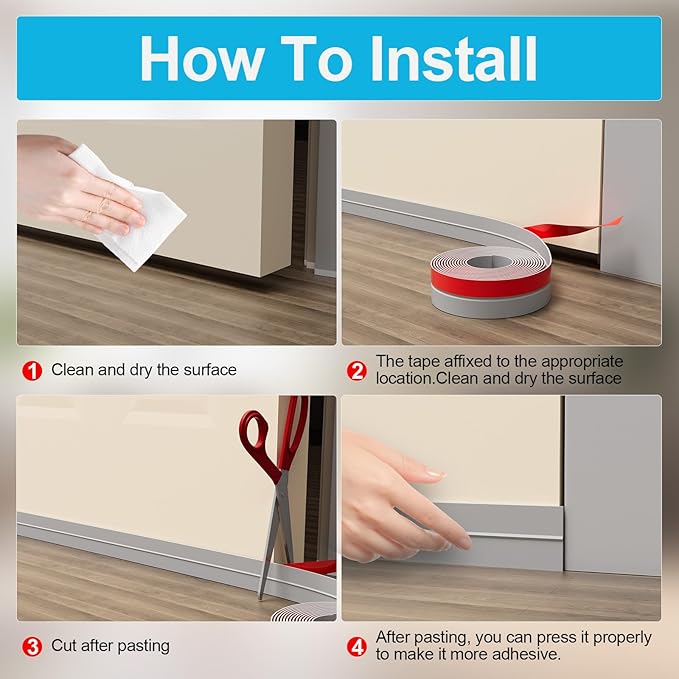 Heavy-Duty 2Inch (W) x 36FT(L) Door Weather Stripping, Extra Thick 2mm Door Draft Stopper Silicone Seal Strip, Draft Seal Tape for Doors Windows and Shower Glass Gap