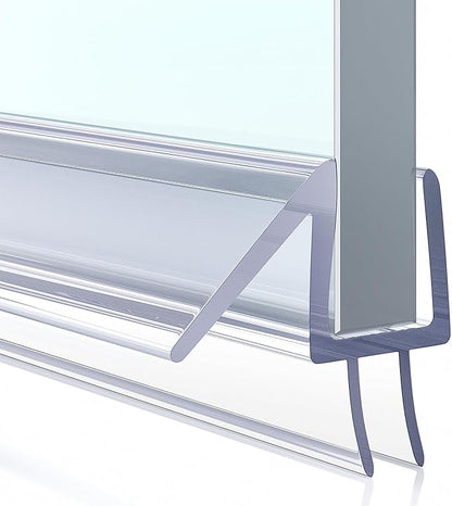 Shower Door Bottom Seal, 3Pack Shower Door Sweep Strip, Frameless Glass Doors Seal Strip for 3/8'' (10mm) Thick Doors, 39.3'' x 0.39'' Showers Water Guard Barrier