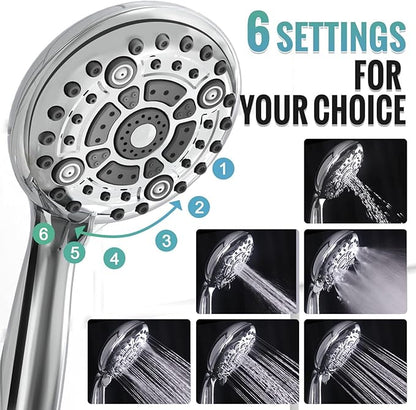 SR SUN RISE Shower Faucet - 16 Inch Multifunctional High Pressure Shower Head System with Handheld Shower Head Fixtures - Valve Included - Polished Chrome