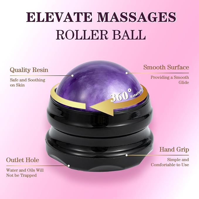 2 Pack Massage Oil for Massage Therapy, Lilac Oil, Lavender Massage Oil for Skin, with Massage Roller Ball, Natural Body Oil for Calming, Aromatic, Soothing, Christmas Spa Gifts for Him Her