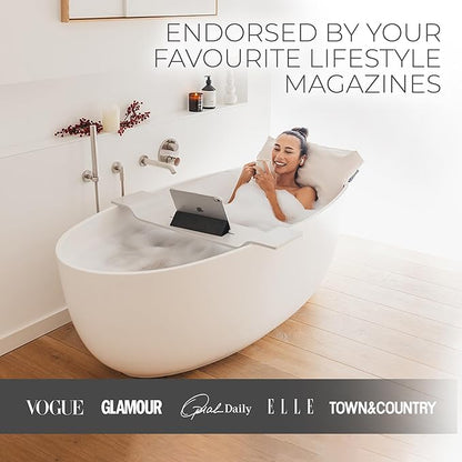 BADESOFA® Luxury Bath Pillow M - Lusciously Soft & Comfortable Tub Pillow for Bathtub - Washable & Quick-Drying Bath Back Pillow - Non-Slip Full Body Tub Pillow - Luxury Spa Cushion in Charcoal