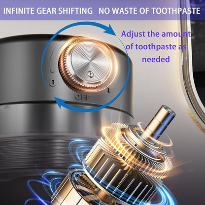 Toothpaste Squeezer, Bathroom Wall Mounted Electric Toothpaste Dispenser with Adjustable Toothpaste Dispensing Amount, Automatic Toothpaste Dispenser for Adults and Kids (Black)