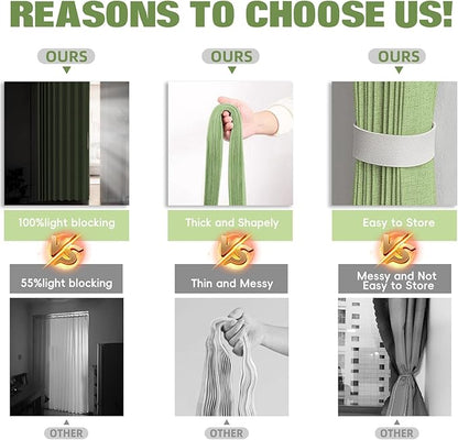 100% Blackout Fabric Folding Door Curtain with Magnetic Closure - Accordion Style for Sliding Doors, Closets,Wardrobe and Temporary Door Solutions Doorway Curtains（W42 x L78, Green，1 Panel）