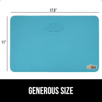 GORILLA GRIP Extra Thick Patent Pending Soft Foam Kneeling Pad, 2 PK, Supportive Large Cushion Knee Pads for Gardening, Baby Bath, Dirt and Water Resistant, Workout, Garden Supplies, 17.5x11 Turquoise