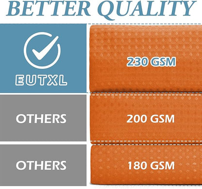 Burnt Orange Stall No Hook Shower Curtain with Snap in Liner,230GSM Waffle Weave Shower Curtains for Bathroom,54W x 80H