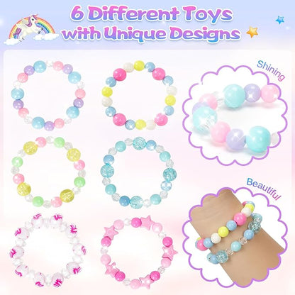 Unicorn Bath Bombs for Kids with Surprise Inside, 6 Pcs Organic Natural Bubble Bath Bombs for Girls,Christmas Birthday Gift for 3 4 5 6 7 8 Year Old Girl,Princess Bath Bomb Kit with Beautiful Toys