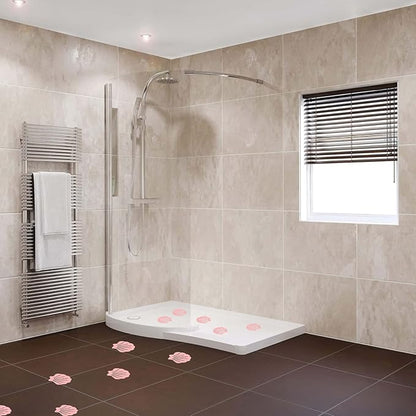 Bathtub Stickers Non Slip, Shell Shaped Tubs Safety Shower Treads, Adhesive Sticker for Bathroom Bathtub, Shower Floor,Pink(12Pcs)