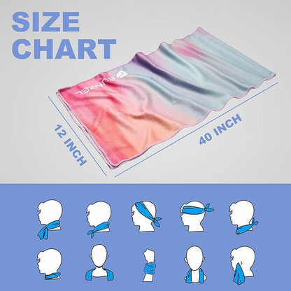 Cooling Towel, Ice Towel for Neck, Soft Microfiber Chilly Towel Stay Cool for Sports, Yoga, Running, Gym, Workout, Biking, Camping & Outdoor Activities 40"x12"