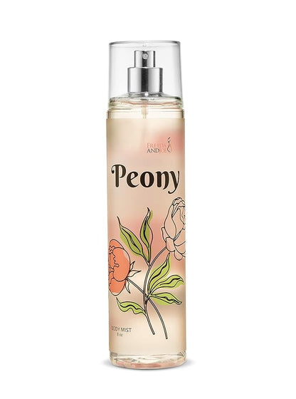 Home Spa Gift 10oz Deep Moisturizing Fragrance Body Lotion & 8 oz. Fine Fragrance Body Mist Set Luxury Self-Care Combo for Women and Girls (Peony)