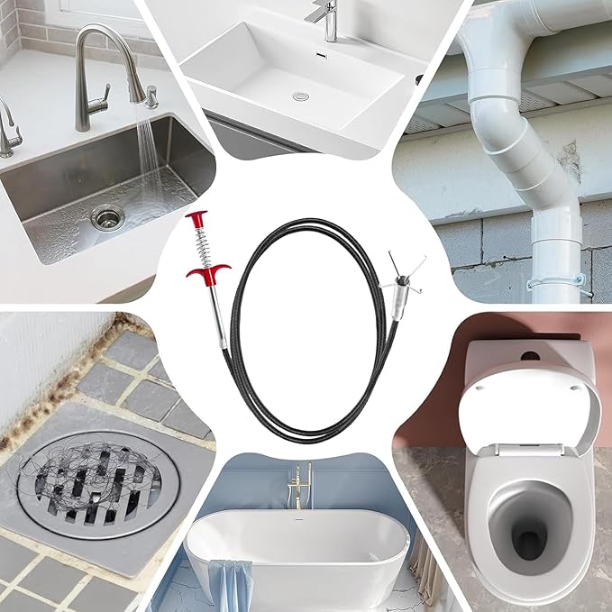 Drain Snake,33 inch Flexible Claw Grabber Tool,Drain Clog Remover - Snake Drain Hair Removal Tool for Home Sink, Bathroom Tub,Drain, Toilet, Tight Spaces